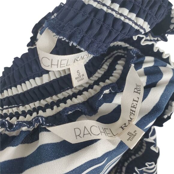 RACHEL Rachel Roy Small Two Piece Striped Matching Set Top Skirt Sunset Cropped - Picture 8 of 9